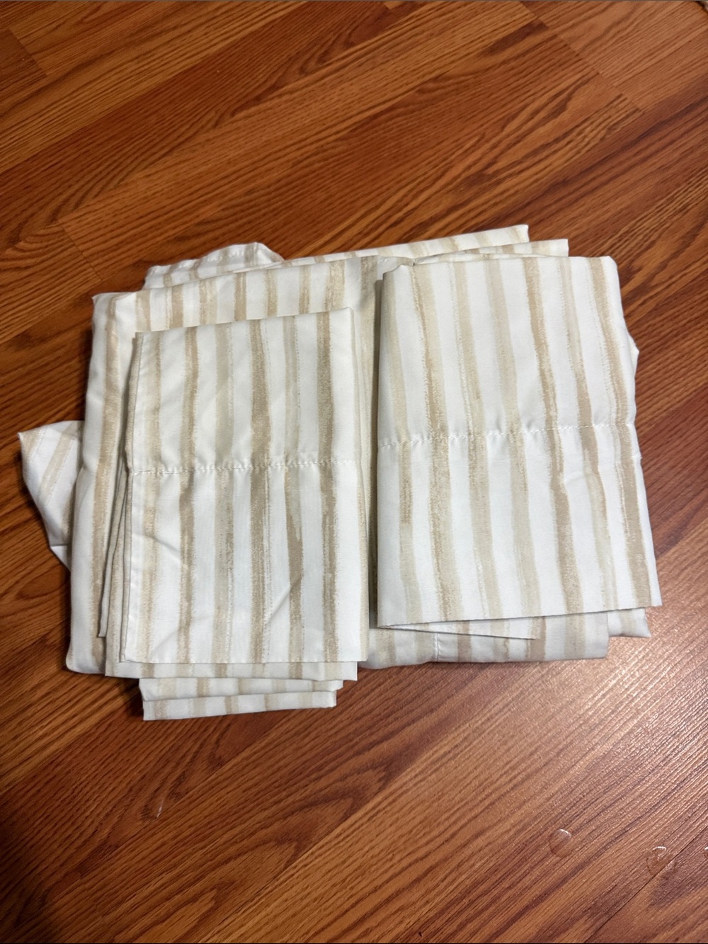 Striped Cream and White Bed Sheets - Classic Home Bedding